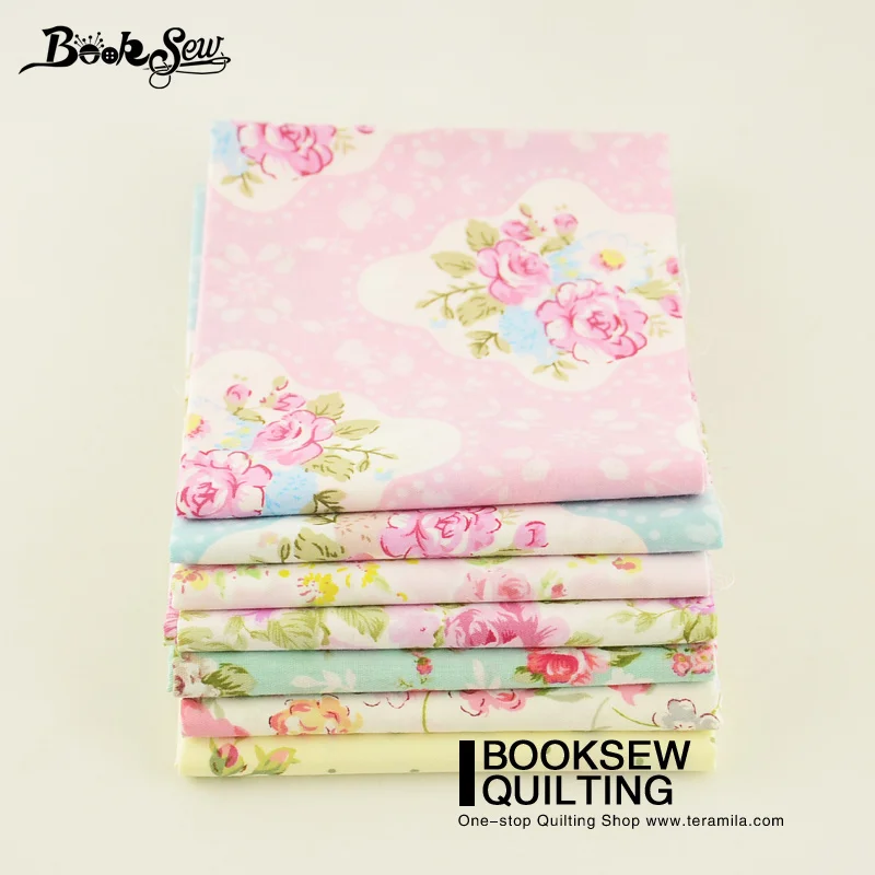 Booksew 7 шт. 40 см х 50 красивый цветочный принт четверть пучка 100% хлопок саржевая