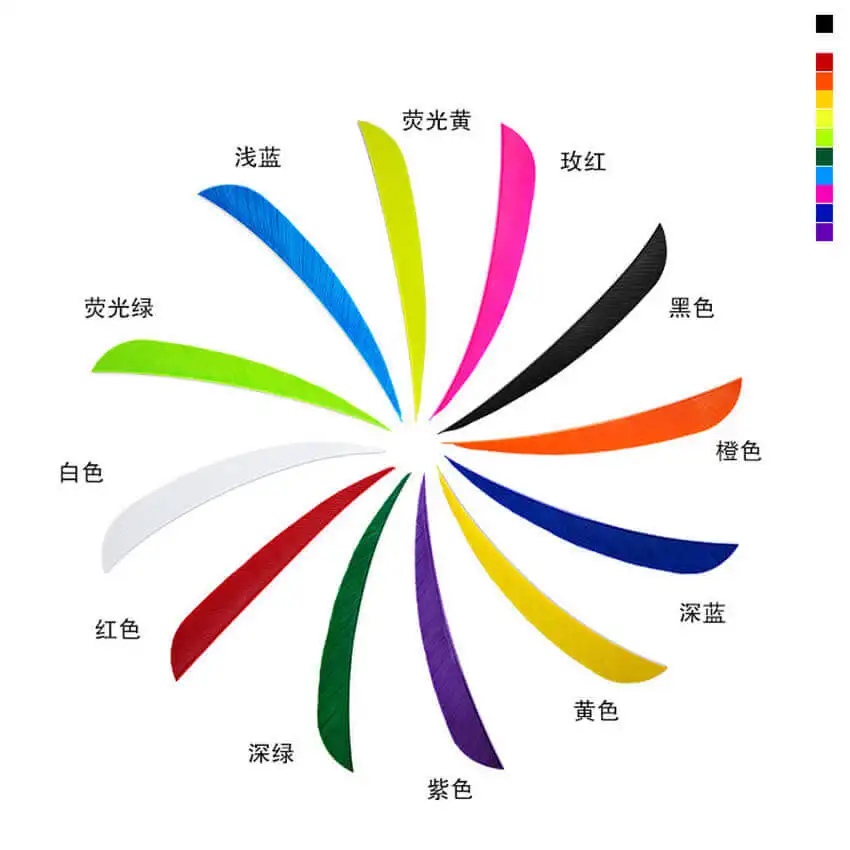 

36pcs 3 дюйма вправо крыло перо индейки стрелы стрельба из лука крыло Fletches водоструйная резка 10 цветов соединения изогнутый традиционный лук