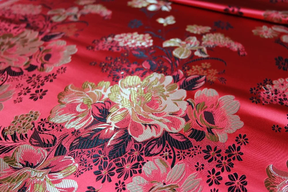 Китайская традиционная Полиэстровая ткань 75 см парча Чонсам с красной спинкой