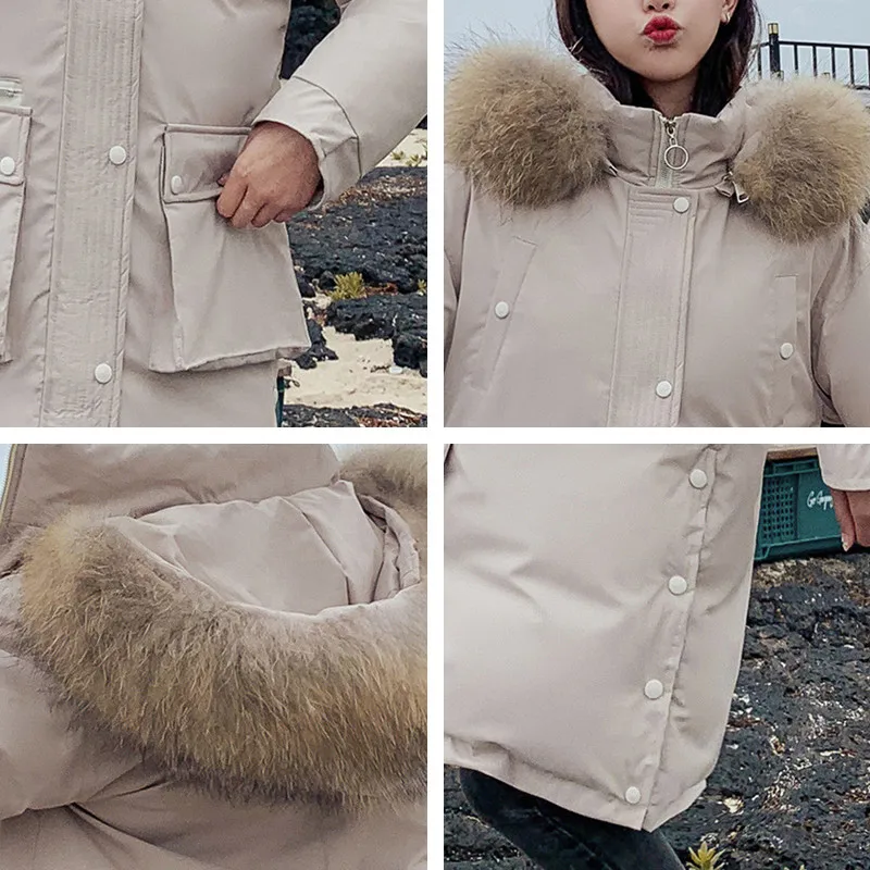 Новинка 2019 плотное теплое Женское пальто с капюшоном армейская зеленая