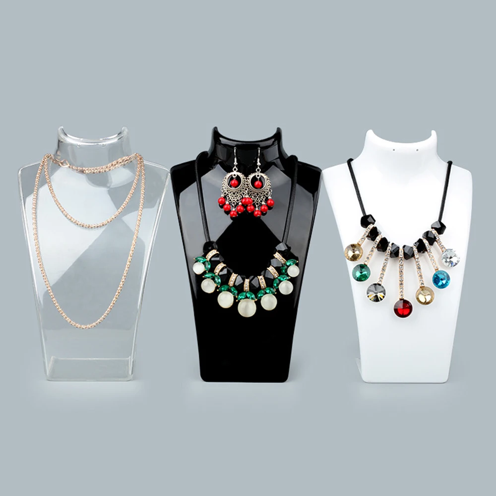 Простой 3 цвета акриловые манекен Цепочки и ожерелья Jewelry Подвеска Дисплей Бюст