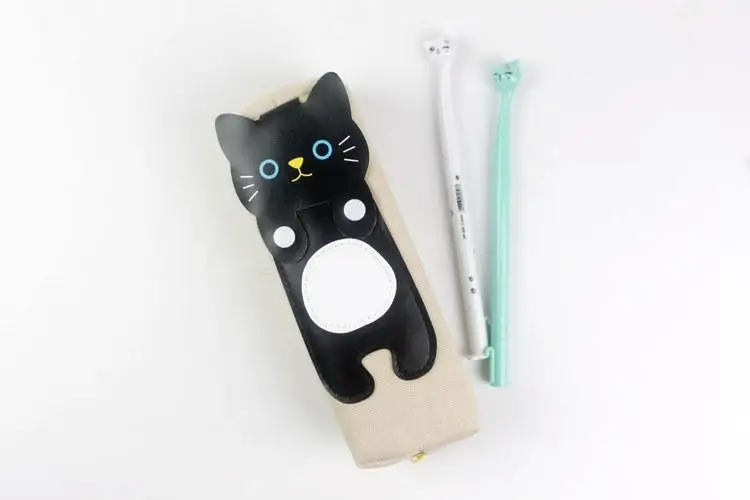 Белый Чехол для карандашей Kawaii Cats, чехол для карандашей, канцелярские принадлежности, поставка карандашей для хранения, чехол для карандашей s, школьные принадлежности - Цвет: Белый