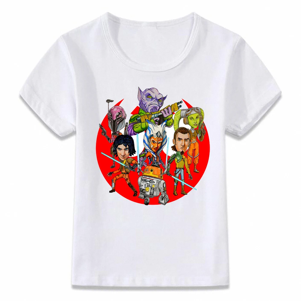 Детская одежда футболка с повстанцами Ahsoka Tano Strong Girl Warrior Princess для мальчиков и