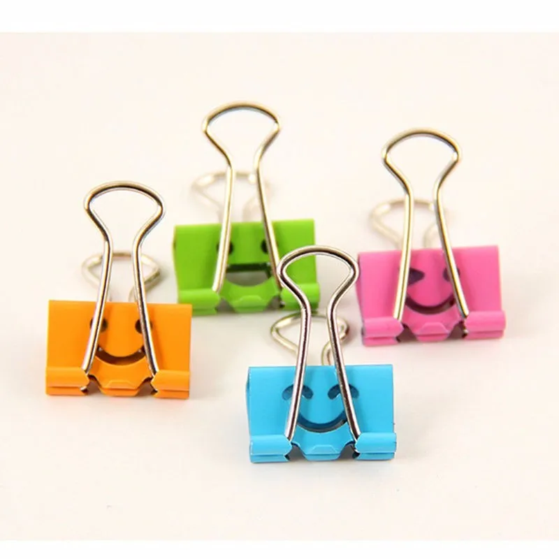 10 шт Многоцветный Металлические зажимы с улыбкой полые файл заметок буквенным
