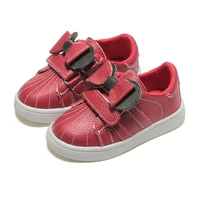 girls tennis shoes sneakers genuine leather bowtie red footwear for kids chaussure zapato nina casual white sole new