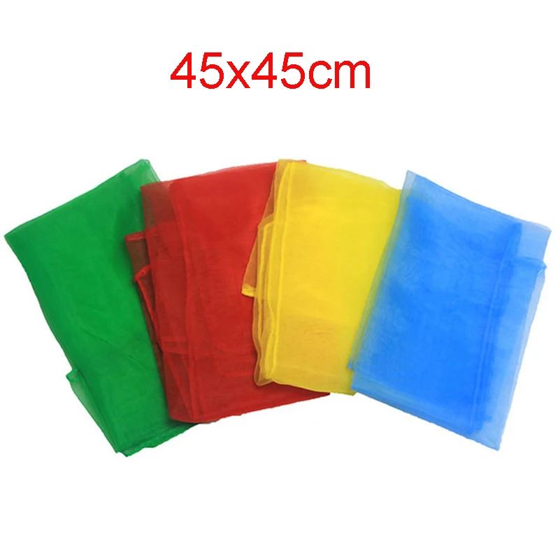 

45*45cm Women Square Headscarf Candy Solid Color Scarfs 20pcs/pack Chiffon Yarn Children Performance Variety Show Dance Scarves