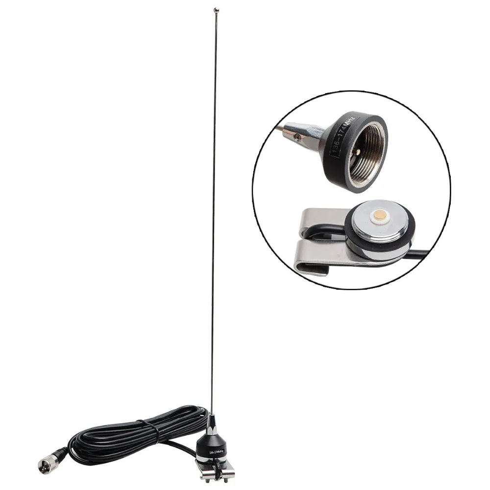 ABBREE NA-37 VHF 136-174MHz Антенна nmo Mount RG-58U 5 м/16.4ft коаксиальный кабель для Baofeng QYT TYT Kenwood автомобильный мобильный радиоприемник