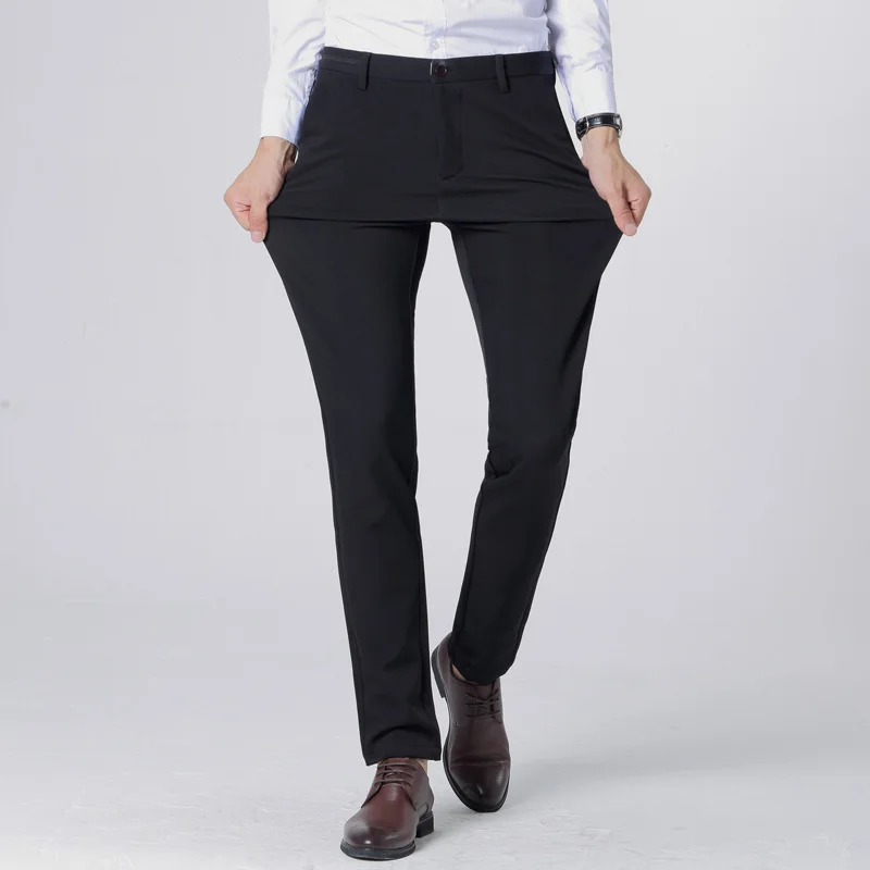 2018 New Fashion Mens Business Formal Suit Pants Four-sided Elasticity Slim Fit Quality Male Leisure Trousers | Мужская одежда