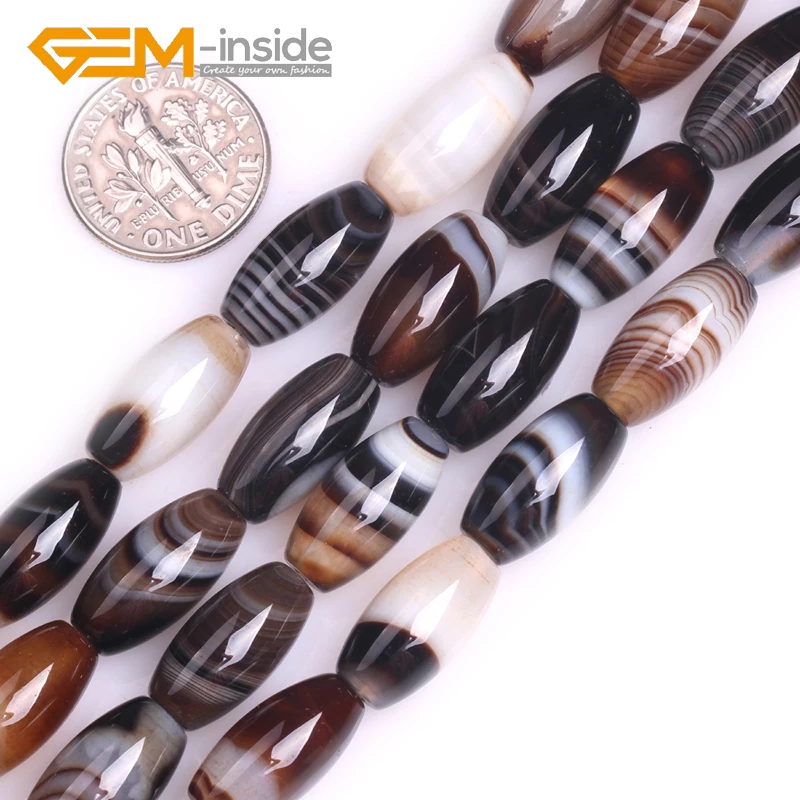 

Natural Olivary Rice Shape Botswana Agates Beads Stone 8x30mm 8x12mm 8x16mm Loose Bead For Jewelry Making DIY 15" Wholesale