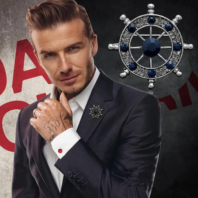 Броши OneckOha Стразы с рулем для мужчин булавка костюма подарок на день отца|brooch
