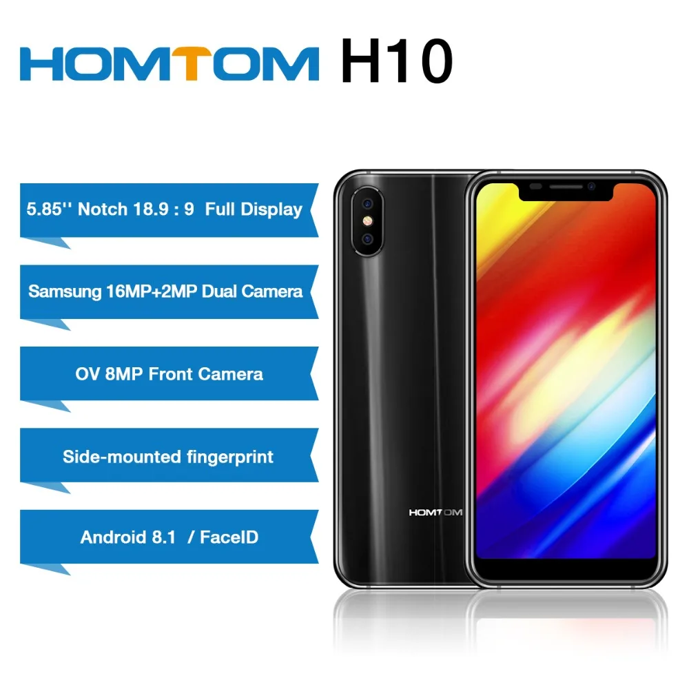 HOMTOM H10 4G планшетофон (плафон) 5 85 дюймов Android 8 1 MTK6750T Octa Core ГГц 4 Гб Оперативная