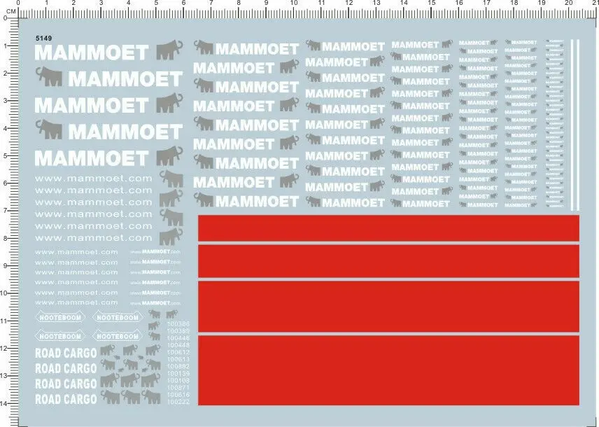 Все Размеры 1/24 1/12 1/20 1/25 1/43 1/18 mammoet маркировки инженерно-наклейка для автомобиля