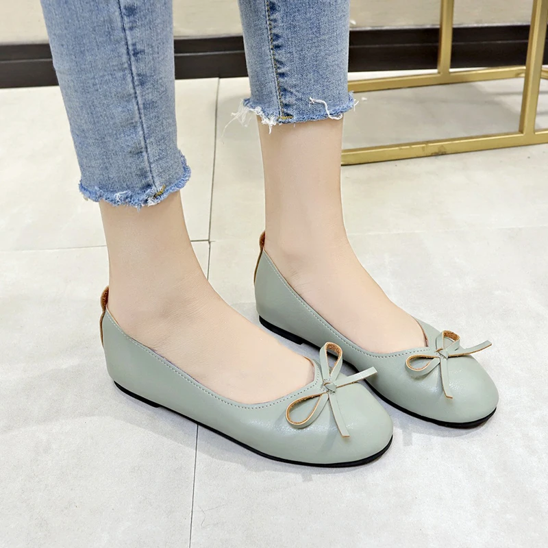 Новинка 2019 года женские балетки на плоской подошве с бантом слипоны мокасины