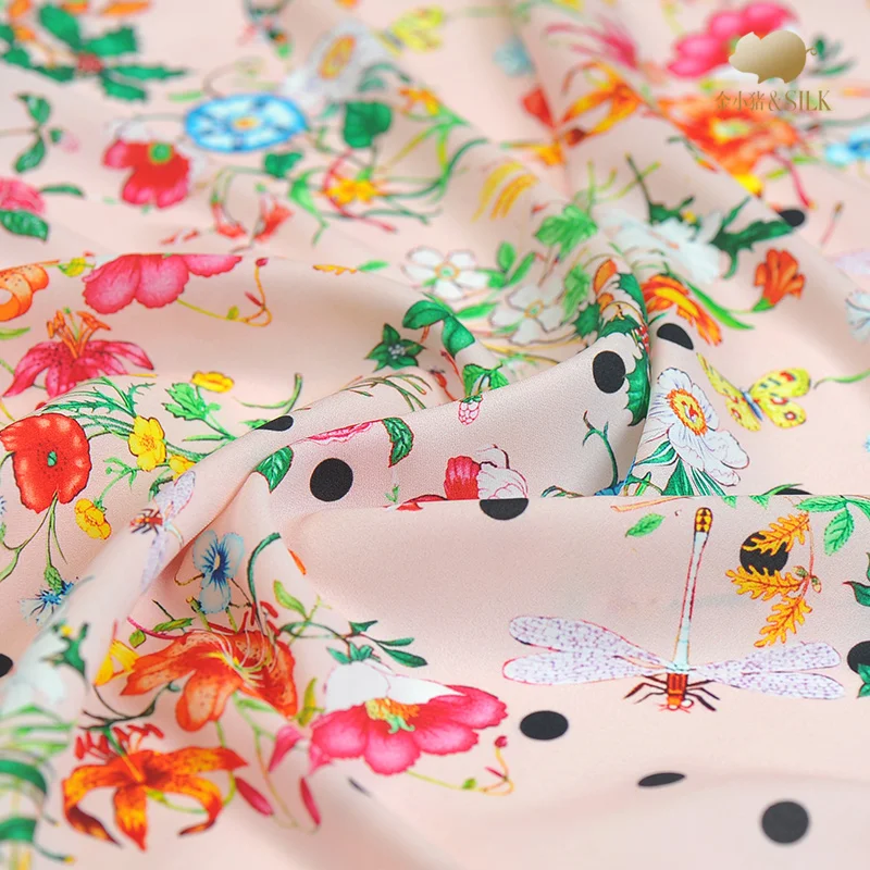 Шелковая стрейч ткань 112 см против морщин двойная шелковая jojo мягкая для платья