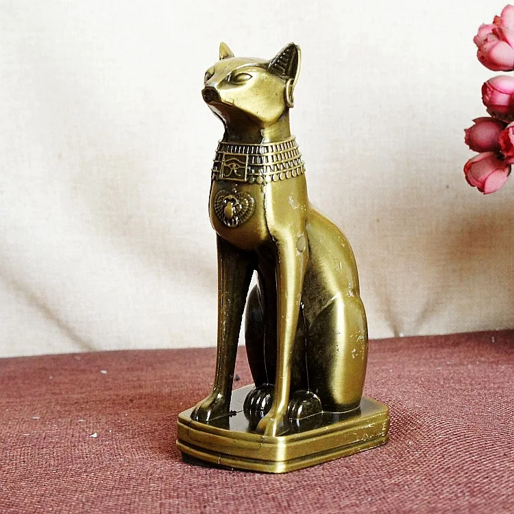 Vintage metal alloy crafts model plating Vintage love your office gift Egyptian cat,Decoration Crafts,Figurines & Miniatures