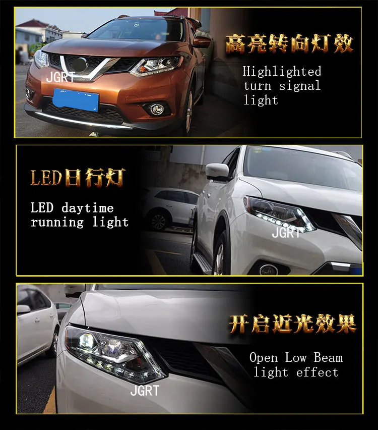 Автомобильный Стайлинг фар в сборе- для Nissan X-Trail douleu Angel Eye светодиодный DRL Объектив двойной луч H7 H7 hid комплект с 2 шт