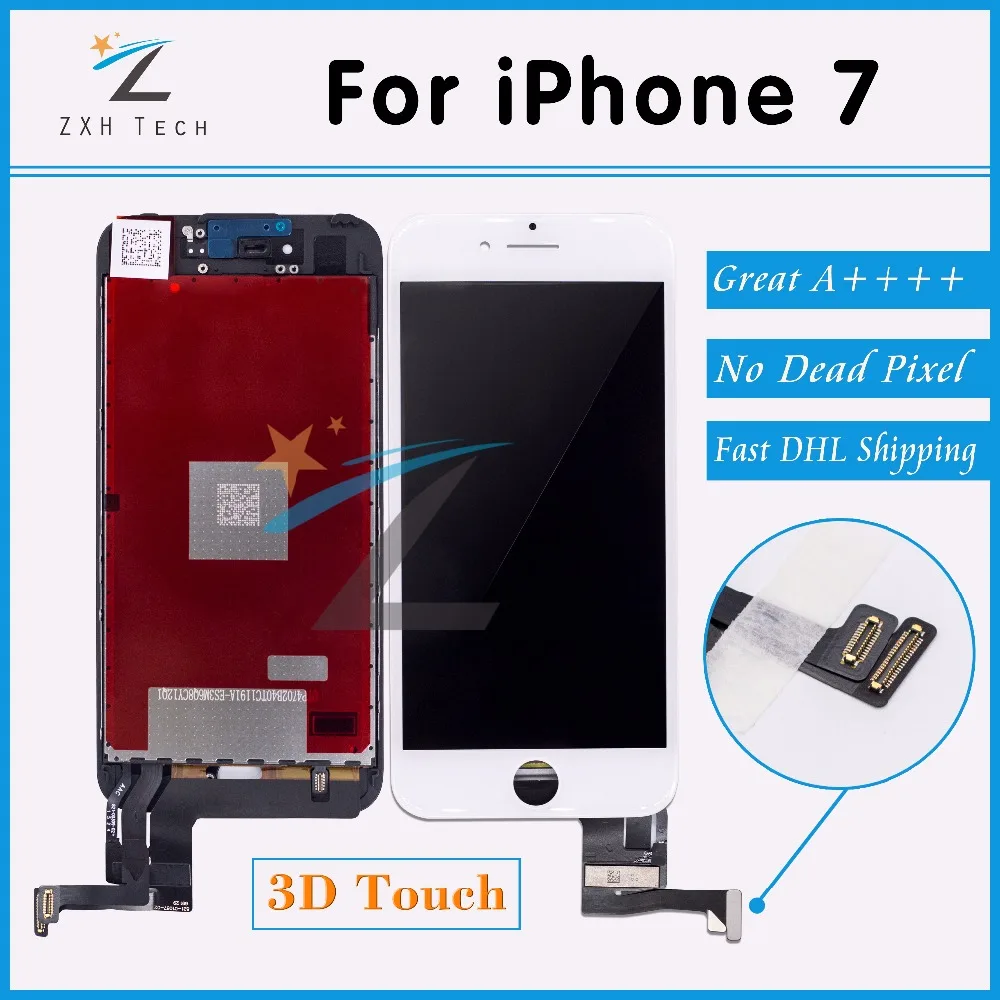 5 шт./лот 100% протестирован A ++++ сменный ЖК-дисплей для iPhone 7 с дигитайзером в сборе 3D