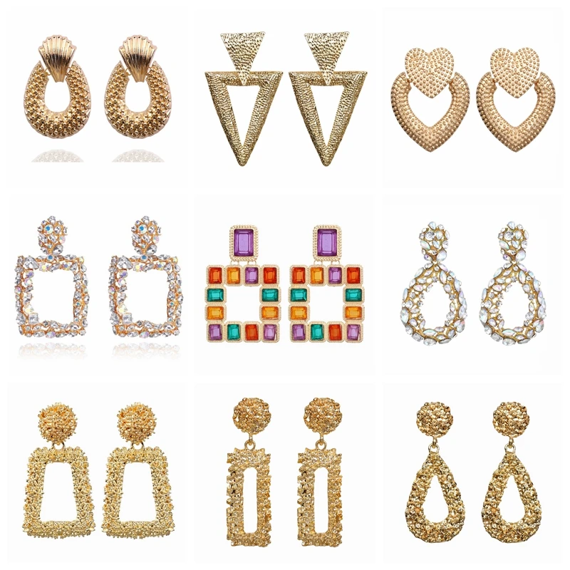 Женские винтажные серьги золотого цвета модные богемные геометрические