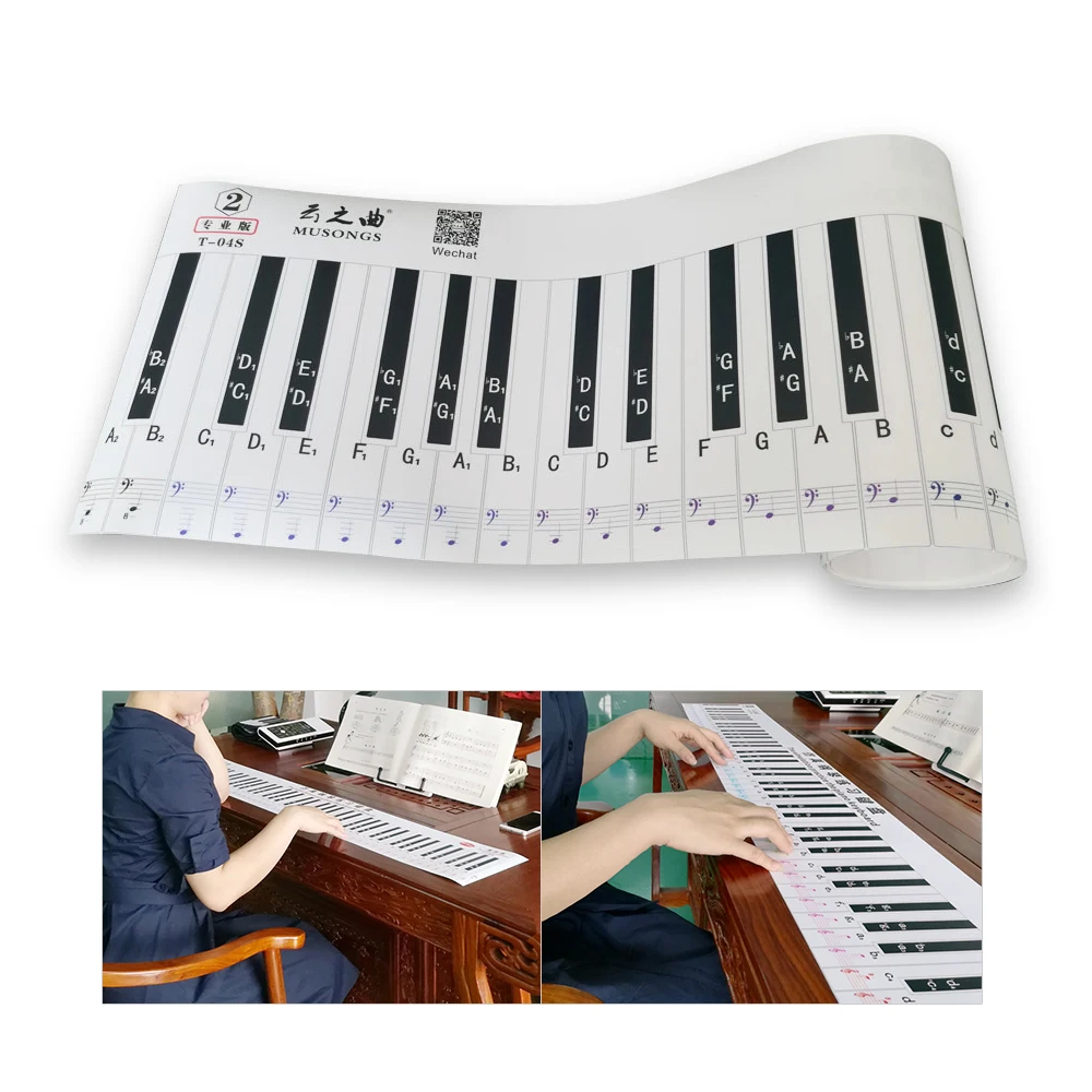 

Classic Version 88 Key Keyboard Piano Finger Simulation Practice Guide Teaching Aid Note Chart for Beginner Student