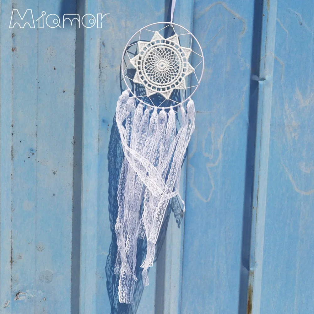 Новый модный подарок индийский Кружевной Белый Ловец снов колокольчики в