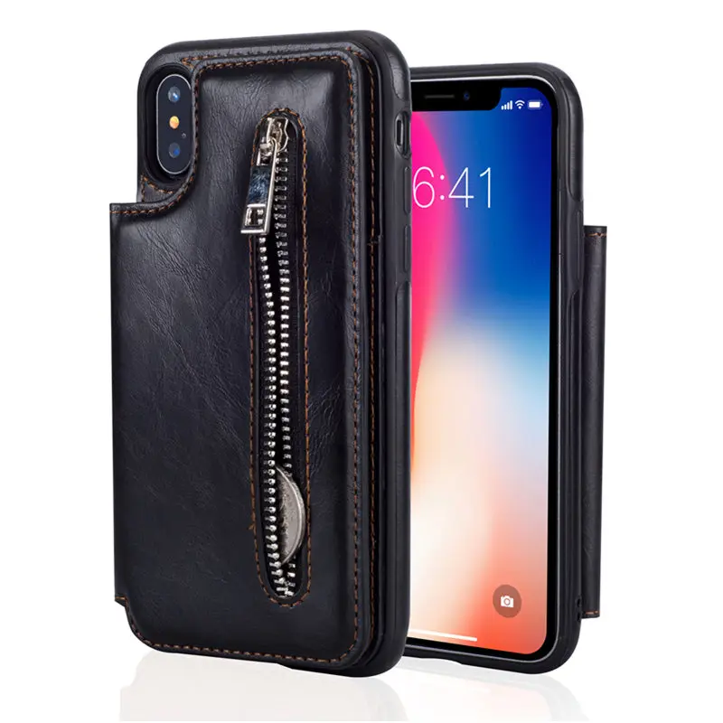 Чехол-Кошелек для Iphone X Роскошный деловой чехол с подставкой из искусственной
