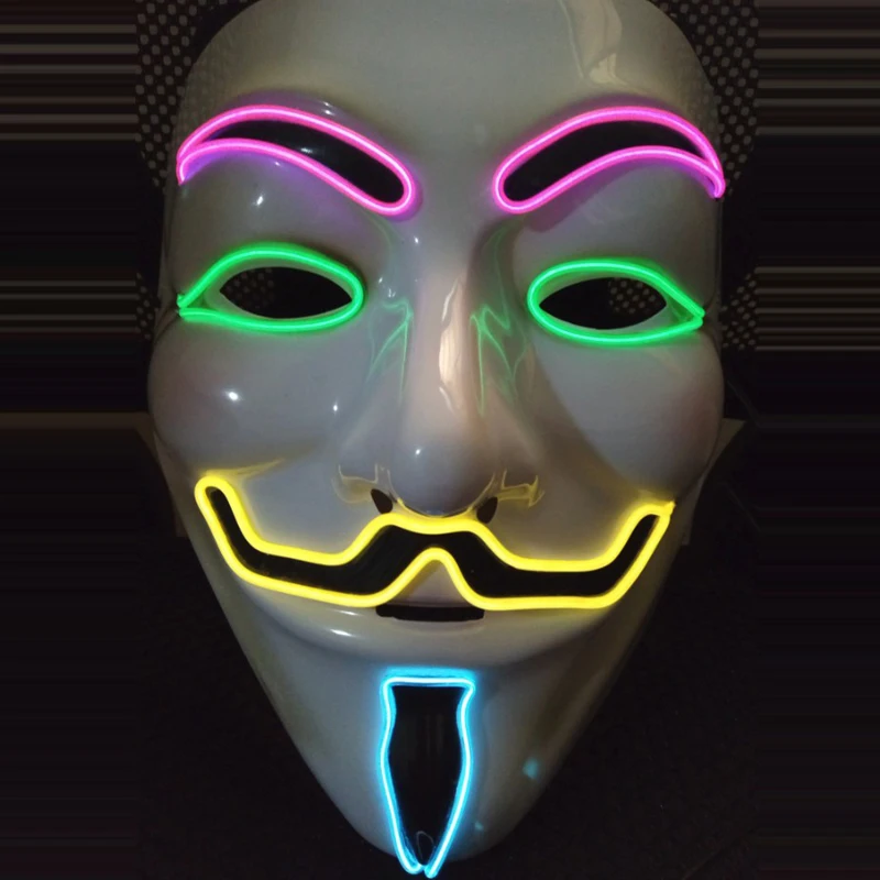 Маска для косплея El Wire светящаяся маска модные карнавальные танцы вечерние на