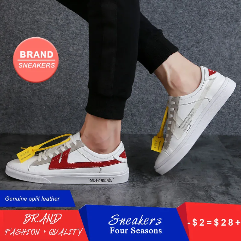 DENGKELAI 2018 Hot Men Women Vulcanized Shoes Genuine Leather Flexible Rubber Sole Comfortable Casual Classic Sneekers | Обувь