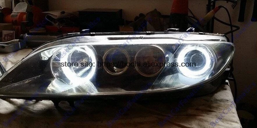 HochiTech белый 6000K CCFL головной светильник Halo Angel Demon Eyes Kit светильник angel eyes для мазда 6 мазда 6 2002-2008