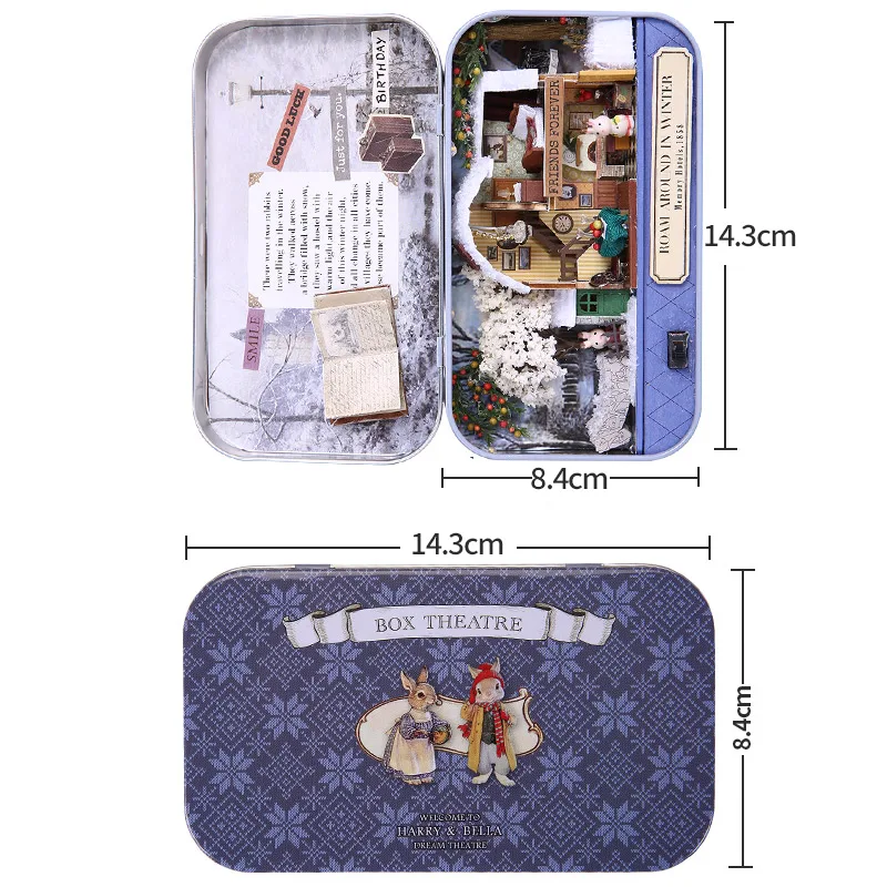 

Miniature Dollhouse 1:12 Girl's Fairy Iron Model Kits Box Toy For 12-15 Year Old Doll House Birthday Gifts Metal DIY BOX THEATER