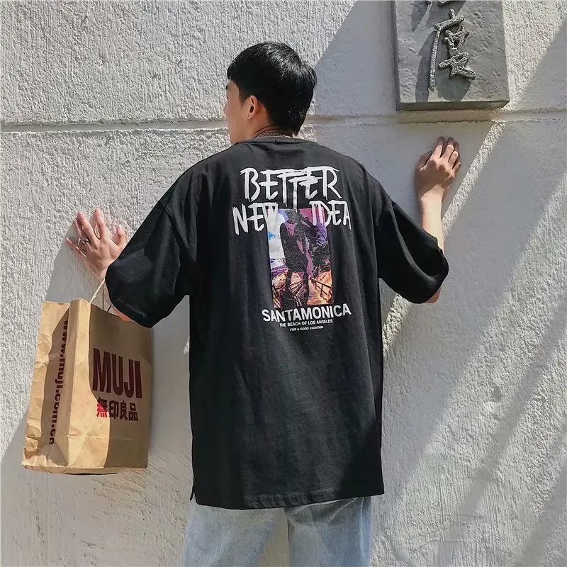 2019 летняя новая мужская футболка с принтом Мужская пятиконечная рукавом тренд