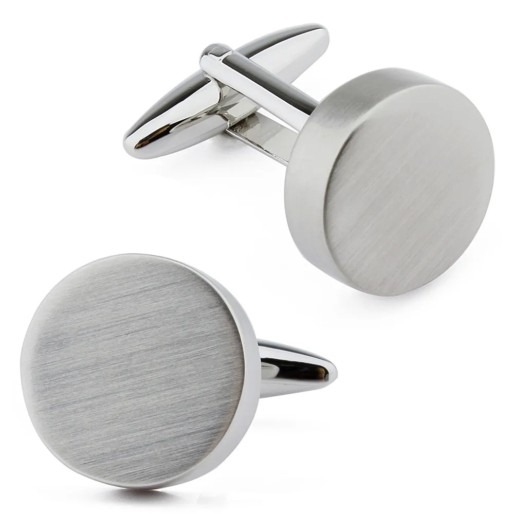 Рекламные запонки с матовой текстурой круглые металлические для мужских встреч