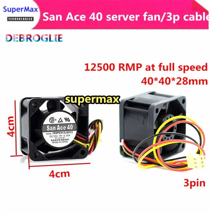 Новый 2P 3P 4P San Ace 40 вентилятор сервера 4 см большой объем воздуха 12 В 4028 двойной с