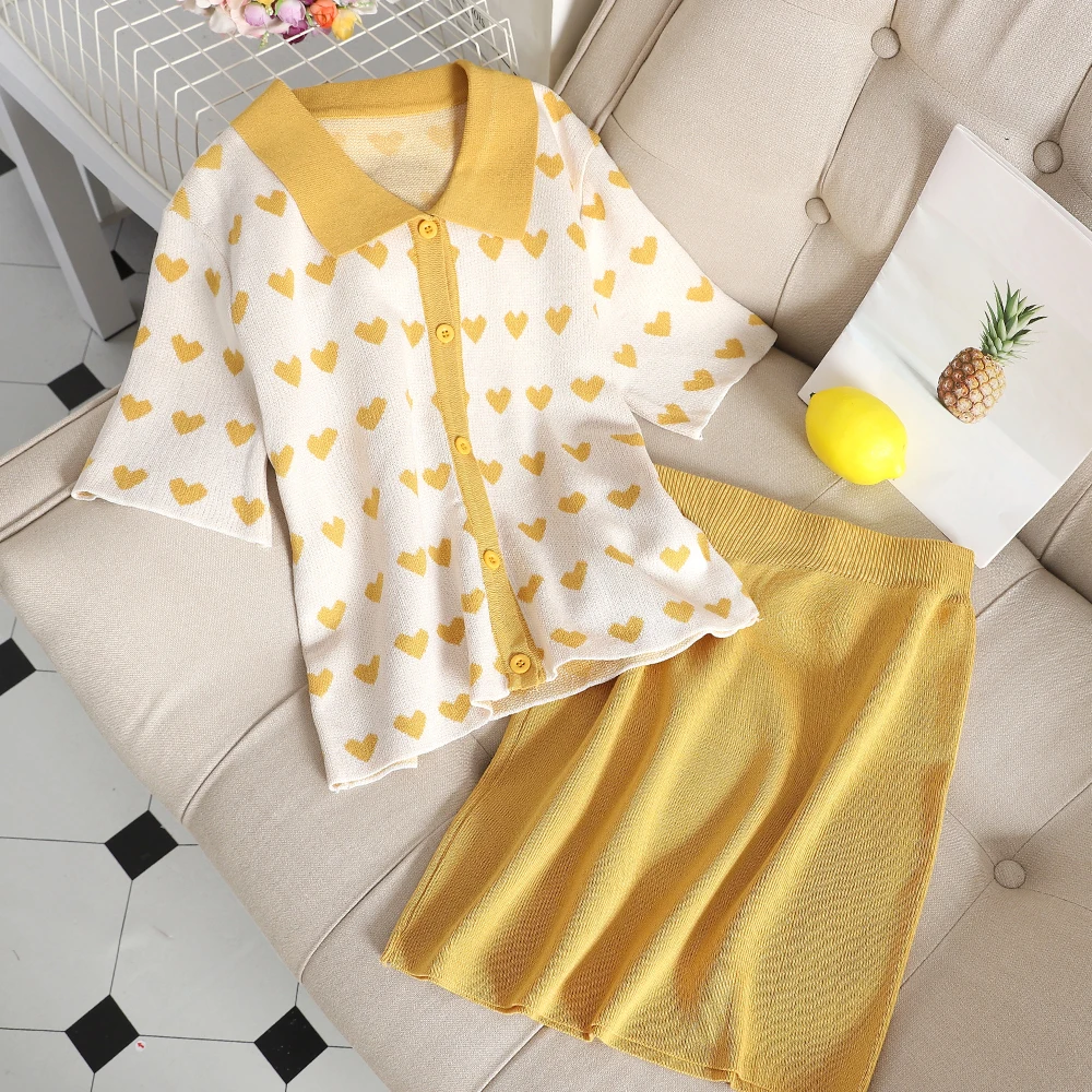 2019 новый летний модный женский костюм с коротким рукавом однобортный Топ принтом