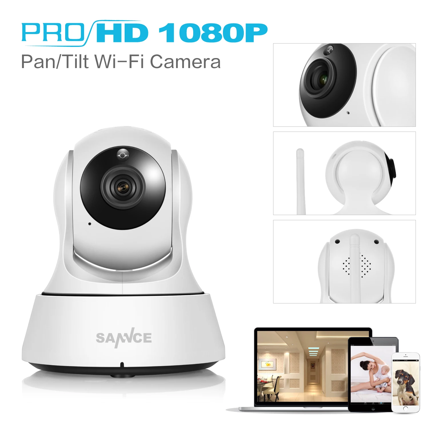 Беспроводная мини камера видеонаблюдения SANNCE Full HD 1080P Wi Fi|cctv camera wifi|wireless ipcctv |