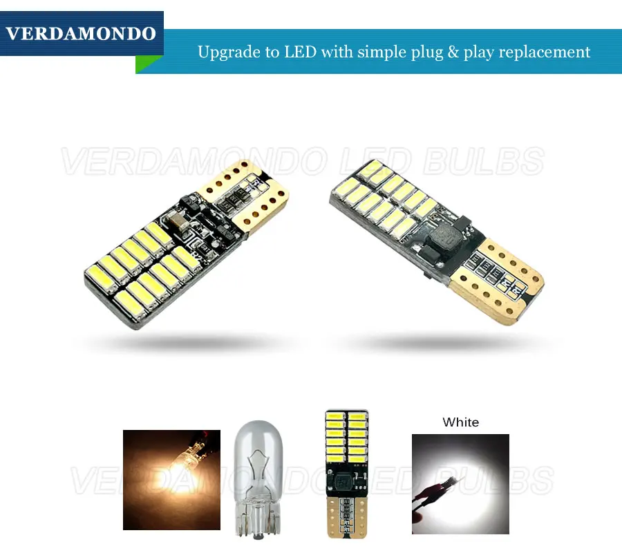 1 светодиодная автомобильная лампа W5W светодиодный 10 4014 24 шт SMD автомобильный