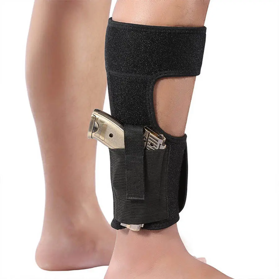 Free Shipping Universal Tactical Leg Ankle Holster Revolver Carry Gun Wrap W/ Magazine Pocket