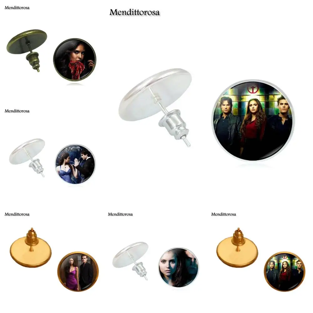 Модные женские серьги гвоздики Mendittorosa с бронзовым/серебряным/золотым зажимом