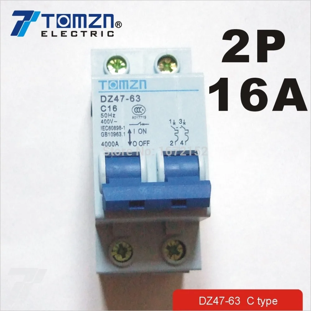 2P 16A 400V ~ 50HZ/60HZ автоматический выключатель AC MCB предохранитель безопасности Тип C|mcb