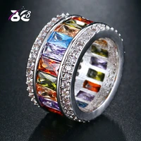be 8 2018 fashion new arrival colorful cubic zirconia rings square shaped rings for women gift r083