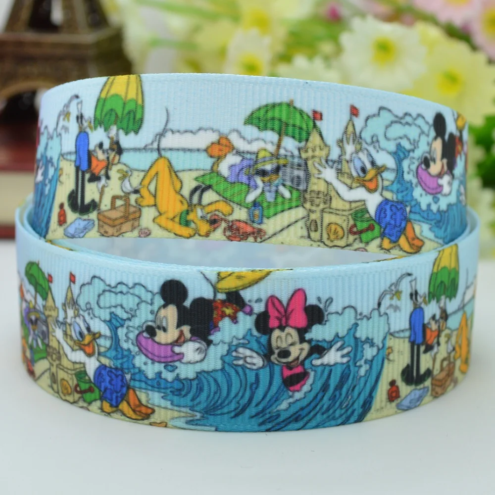 DUWES 7/8 &quot22 мм 2 5 10 20 50 ярдов Микки мультфильм напечатал grosgrain ленты волос лук DIY