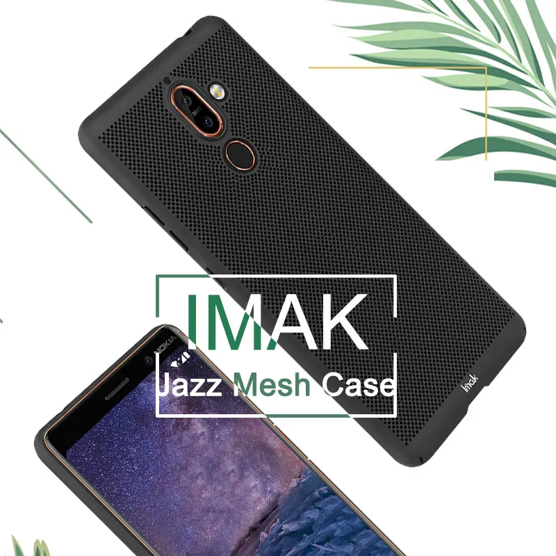 Жесткий чехол IMAK Jazz для Nokia 7 Plus сетчатый дизайн дышащий ПК Полный Чехол +