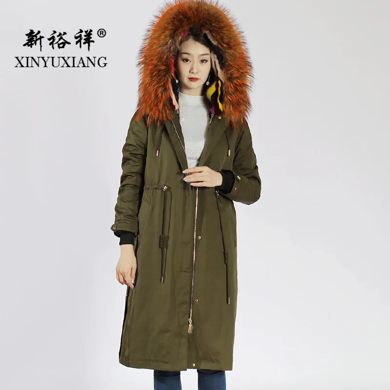 XINYUXIANG 2018 новый тонкий шнурок уличная Для женщин парки зимние Роскошные 100%