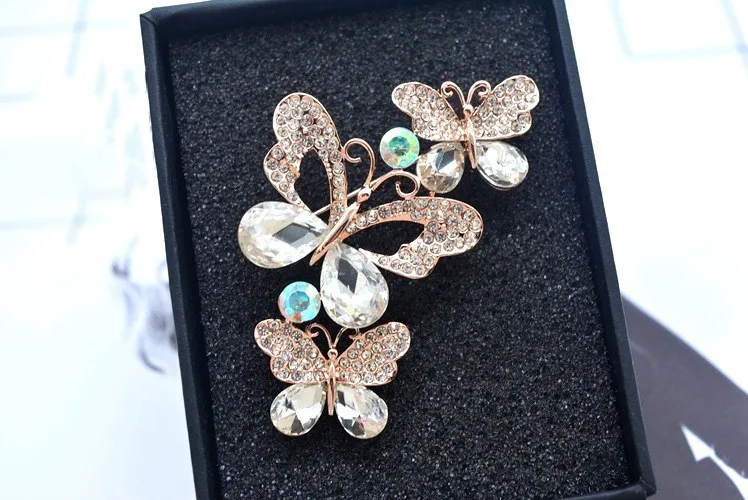 Новая Европейская и американская брошь из сплава с кристаллами от Swarovski бабочка