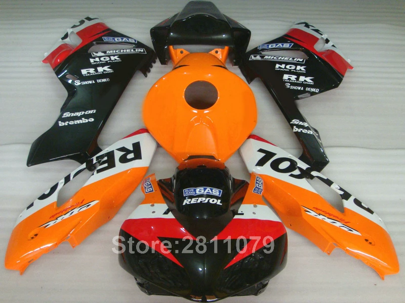 Литье под давлением лидер продаж комплект обтекателей для Honda CBR1000RR 04 05 оранжевые