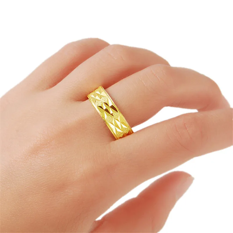 Кольцо женское золотистое желтое в простом стиле R014|brand rings for women|fashion womenrings women |