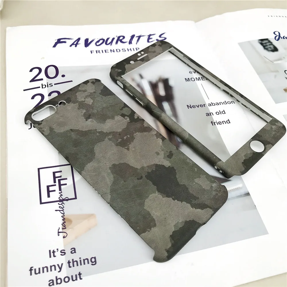 360 Полный корпус армейский зеленый камуфляж чехол для телефона iPhone X XS 11 Pro Max 7 8 6 6S