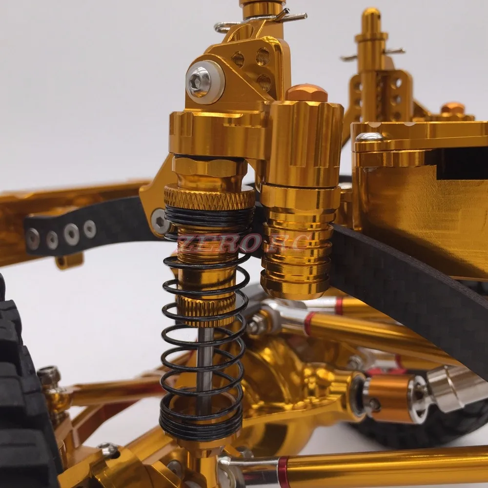 Cool Racing CNC 1/10 масштаб Рок Гусеничный Грузовик Алюминиевый осевой SCX10 шасси W/карбоновая рама колесная база 313 мм золото