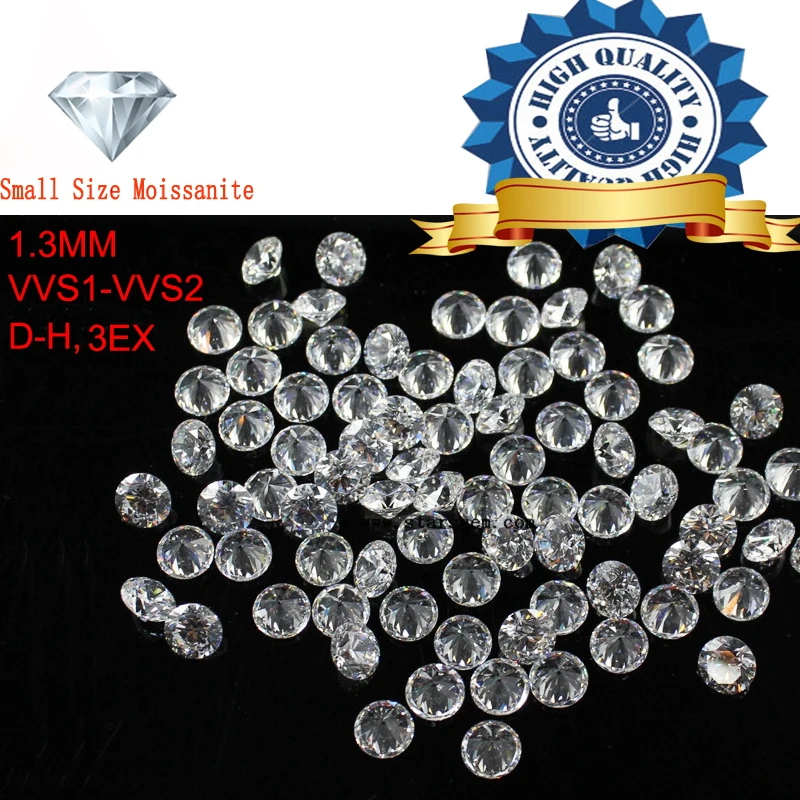 1ctw/лот маленький размер 1 3 мм белый цвет Moissanite круглой формы свободные моисаниты