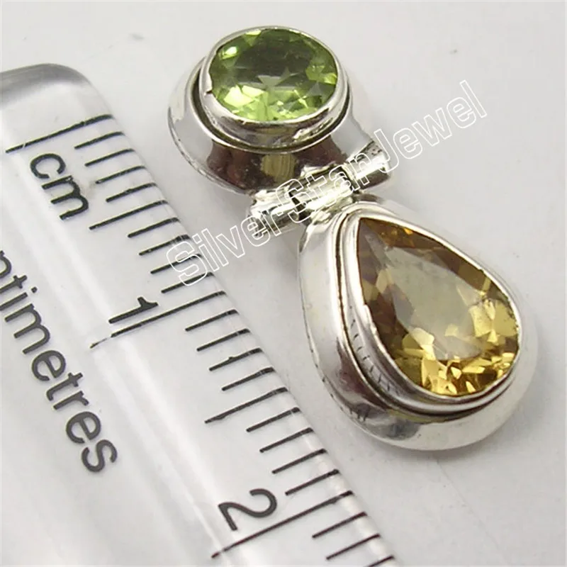 Элегантные серьги гвоздики с натуральным гранатом и лимонными камнями 2 1