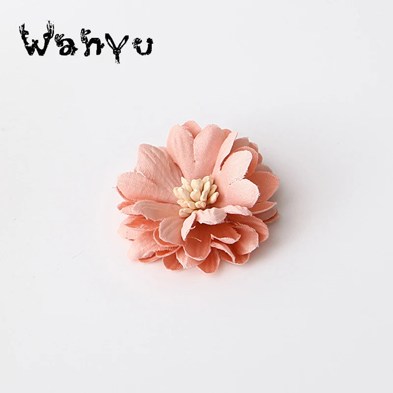 Тканевый цветок для diy ручной работы аксессуары волос бронзовый со стеменом